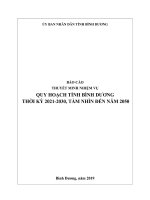BÁO CÁO THUYẾT MINH NHIỆM VỤ QUY HOẠCH TỈNH BÌNH DƯƠNG THỜI KỲ 2021-2030, TẦM NHÌN ĐẾN NĂM 2050