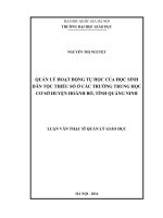 Quản lý hoạt động tự học của học sinh dân tộc thiểu số ở các trường trung học cơ sở huyện hoành bồ, tỉnh quảng ninh 