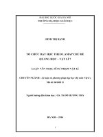 Tổ chức dạy học theo LAMAP chủ đề quang học   vật lý 7 