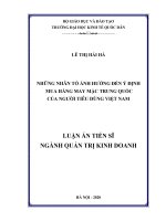 Những nhân tố ảnh hưởng đến hành vi mua hàng trung quốc của người tiêu dùng việt nam