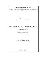Nghệ thuật tự sự trong tiểu thuyết hồ anh thái 