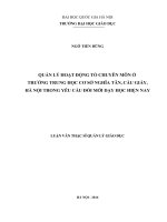 Quản lý hoạt động tổ chuyên môn ở trường trung học cơ sở nghĩa tân, cầu giấy, hà nội trong yêu cầu đổi mới dạy học hiện nay 