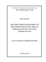 (Luận văn thạc sĩ) Thực hiện chính sách bảo hiểm y tế đối với đồng bào dân tộc thiểu số trên địa bàn huyện Nam Giang, tỉnh Quảng Nam