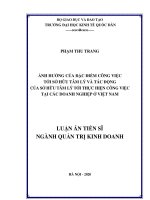 Ảnh hưởng của đặc điểm công việc tới sở hữu tâm lý và tác động của sở hữu tâm lý tới thực hiện công việc tại các doanh nghiệp ở Việt Nam