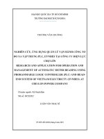 Nghiên cứu, ứng dụng quản lý vận hành công tơ đo xa tập trung PLC, EVNHES tại công ty điện lực Chợ Lớn