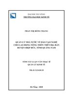 Quản lý nhà nước về ĐTN cho LĐNT trên địa bàn huyện hiệp đức, tỉnh quảng nam (tt) 