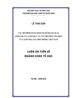 Các mô hình toán kinh tế đánh giá suất sinh lời của giáo dục và vai trò phát tín hiệu của giáo dục sau phổ thông Việt Nam
