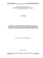 Nghiên cứu ứng dụng kỹ thuật chiết điểm mù (cloud point extraction) và phương pháp quang phổ hấp thụ nguyên tử (AAS) xác định lượng vết một số ion kim loại 