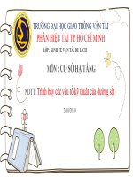 Trình bày các yếu tố kỹ thuật của đường sắt