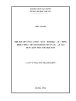Dạy học chương cacbon – silic – hóa học lớp 11 bằng bài tập thực tiễn nhằm phát triển năng lực vận dụng kiến thức cho học sinh 