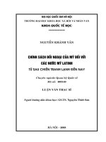 Chính sách đối ngoại của mỹ đối với các nước mỹ latinh từ sau chiến tranh lạnh đến nay 