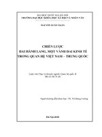 Chiến lược hai hành lang, một vành đai kinh tế trong quan hệ việt nam   trung quốc 