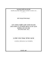Xây dựng chiến lược kinh doanh cho công ty cổ phần dịch vụ du lịch đường sắt hà nội (giai đoạn 2008 2012) 