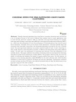 Choosing seeds for semi-supervised graph based clustering