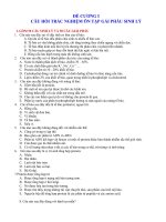 ĐỀ CƯƠNG I CÂU HỎI TRẮC NGHIỆM ÔN TẬP GẢI PHẪU SINH LÝ