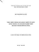 Thực hiện chính sách phát triển tổ chức đảng trong các doanh nghiệp trên địa bàn thành phố đà nẵn