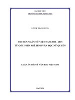 Truyện ngắn nữ Việt Nam 2000 – 2015 từ góc nhìn phê bình văn học nữ quyền