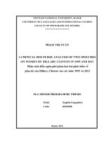 A critical discourse analysis of two speeches on women by hillary clinton in 1995 and 2013  