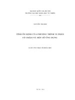 Tính ổn định của phương trình vi phân có chậm và một số ứng dụng 