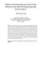 Nghiên cứu khả năng phản ứng của một số hợp chất hữu cơ chứa nhóm OH bằng phương pháp hóa học lượng tử 