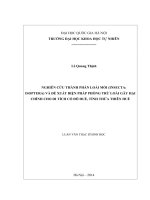 Nghiên cứu thành phần loài mối (insecta  isoptera) và đề xuất biện pháp phòng trừ loài gây hại chính cho di tích cố đô huế, tỉnh thừa thiên huế 
