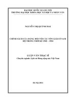 Chính sách của đảng đối với các tôn giáo ở nam bộ trong thời kỳ 1945 1954 