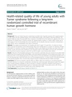 Health-related quality of life of young adults with Turner syndrome following a long-term randomized controlled trial of recombinant human growth hormone