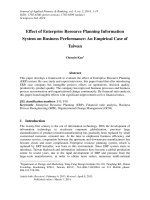 Effect of enterprise resource planning information system on business performance: An empirical case of Taiwan