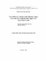 Vai trò của báo chí trong việc xây dựng chính phủ điện tử tại việt nam 