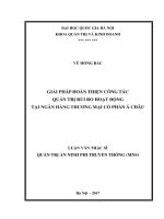 Giải pháp hoàn thiện công tác quản trị rủi ro hoạt động tại ngân hàng thương mại cổ phần á châu 