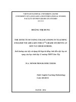 The effects of using collocations in teaching english vocabulary for 11th – grade students at son tay high school   