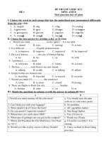 Bộ 20 đề thi giữa học kì 2 môn Tiếng Anh lớp 8