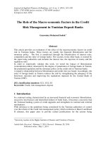 The role of the macro-economic factors in the credit risk management in Tunisian deposit banks