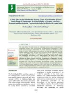 A study showing the relationship between extent of participation of rural youths towards management activities relating to farming with socio - Economic and psychological characteristics in