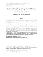 Banks and young people in Italy: Financial product, credit and other features