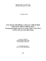 Xây Dựng Mô Hình Canh Tác Phù Hợp Trên Đất Phèn Nhiễm Mặn - Trường Hợp Nghiên Cứu Tại Xã Lương Nghĩa