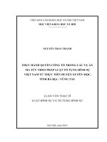 Thực Hành Quyền Công Tố Trong Các Vụ Án Ma Túy Theo Pháp Luật Tố Tụng Hình Sự Việt Nam Từ Thực Tiễn