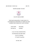 TÌNH TRẠNG DINH DƯỠNG VÀ KHẨU PHẦN CỦA NGƯỜI BỆNH MẮC BỆNH PHỔI TẮC NGHẼN MẠN TÍNH TẠI BỆNH VIỆN ĐA KHOA ĐỨC GIANG