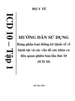 HƯỚNG DẪN SỬ DỤNG Bảng phân loại thống kê Quốc tế về bệnh tật và các vấn đề sức khỏe có liên quan phiên bản lần thứ 10