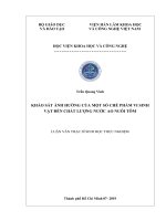 KHẢO SÁT ẢNH HƯỞNG CỦA MỘT SỐ CHẾ PHẨM VI SINH VẬT ĐẾN CHẤT LƯỢNG NƯỚC AO NUÔI TÔM