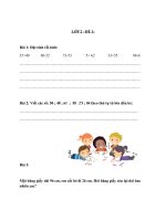 Đề ôn Toán  Tiếng Việt nghỉ dịch