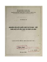 Nghiên cứu đối chiếu trật tự từ anh   việt trên một số cấu trúc cú pháp cơ bản 