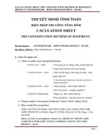 THUYẾT MINH TÍNH TOÁN BIỆN PHÁP THI CÔNG TẦNG HẦM CÔNG TRÌNH 52 TẦNG