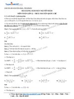 CHUYÊN đề ôn TOÁN THPT  NGUYÊN hàm TÍCH PHÂN bấm máy 