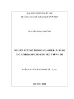 Nghiên cứu mô phỏng mưa đối lưu bằng mô hình rams cho khu vực trung bộ 