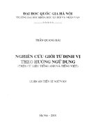 Nghiên cứu giới từ định vị theo hướng ngữ dụng (trên cứ liệu tiếng anh và tiếng việt) 