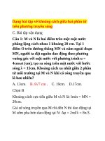 Bài tập về khoảng cách giữa hai phần tử trên phương truyền sóng có đáp án chi tiết