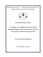 TÁC ĐỘNG CỦA CHÍNH SÁCH TIỀN TỆ TỚI RỦI RO MẤT KHẢ NĂNG THANH TOÁN TẠI CÁC NGÂN HÀNG THƯƠNG MẠI VIỆT NAM