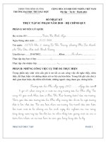 Nhật kí thực tập đợt 1, ngành Giáo dục tiểu học, khoa Sư phạm, trường ĐH Thủ Dầu Một, Bình Dương