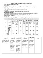 Kỹ năng ôn thi môn hoá lớp 8(MA TRẬN ĐỀ KIỂM TRA LỚP 8  HỌC KỲ 1